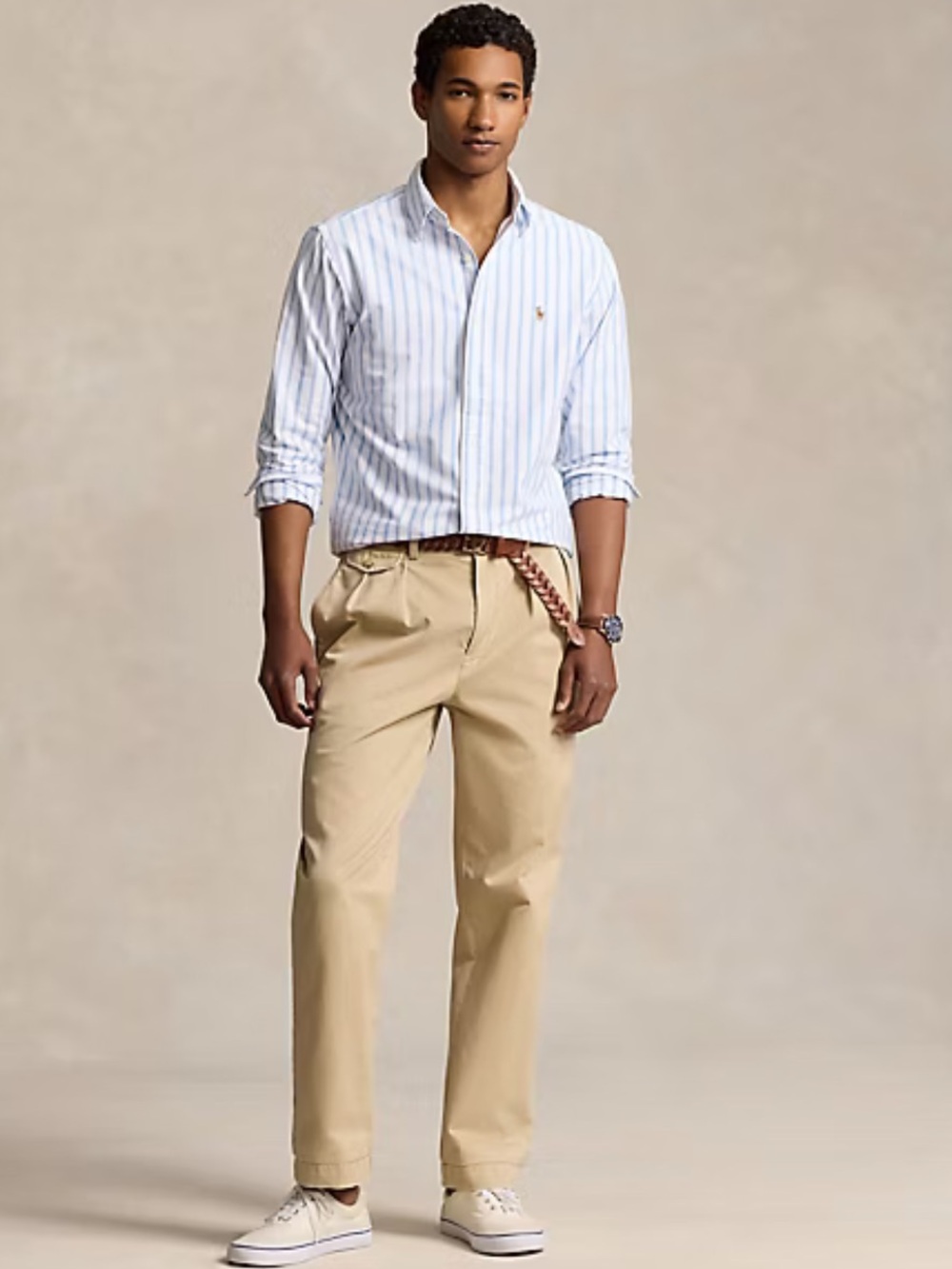 Polo by Ralph Lauren Light Blue & White Striped Button-Down Shirt